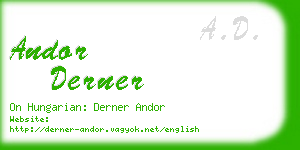 andor derner business card